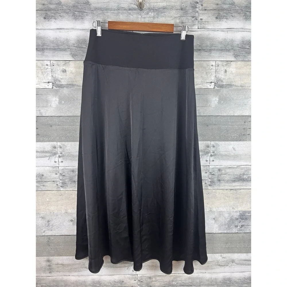 Cabi Women's Black Medium Satin Midi Skirt
